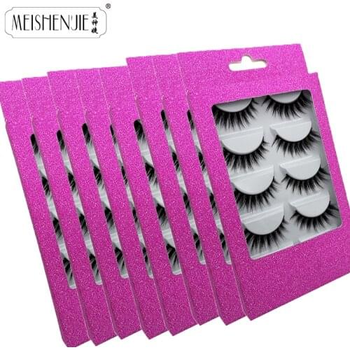 MEISHENJIE full false eylashes super Fluffy 3d mink fake lashes 5 pairs lashes mink eyelashes natural gorgeous make up maquiagem