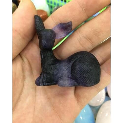 Natural fluorite crystal carving deer colorful fluorite deer is the best gift for ladies