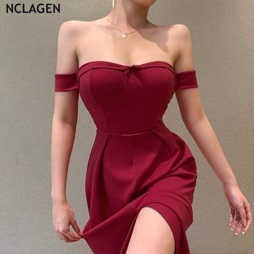 Летние платья с открытыми плечами NCLAGEN China At AliExpress