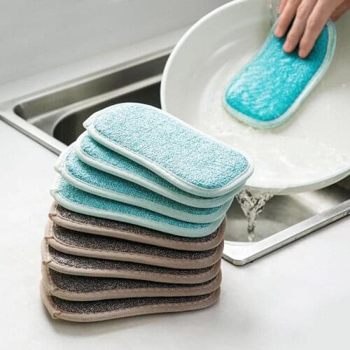 Degreasing Dish Towel, Dish Brush, Cleaning Cloth, Bamboo Fiber, Double-sided Antibacterial Sponge, Dish Cloth, Cleaning Supplie