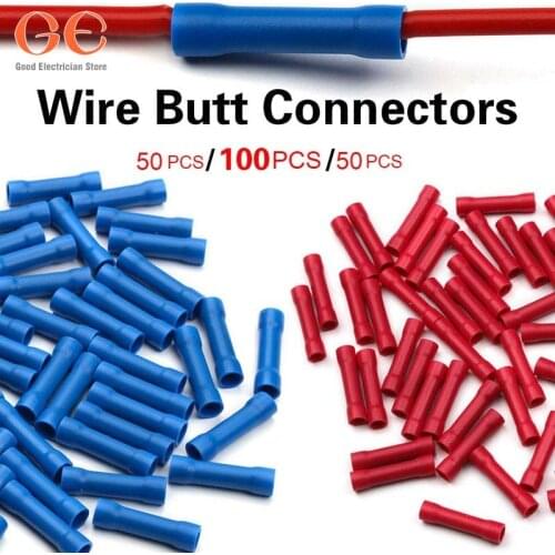 50/100 PCS Crimp Wire Terminal Connectors Blue/Red Insulated Electric Wire Connectors wire crimp connector electrical connector
