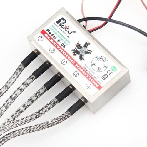 Rcexl 5 Cylinder Radial Engine Ignition CDI For NGK ME-8 1/4-32 14mm 90/120 Degree Spark Plug