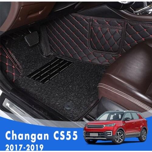 For Changan CS55 2017 2018 2019 Luxury Double Layer Wire Loop Car Floor Mats Carpets Auto Interiors Accessories Floorliners
