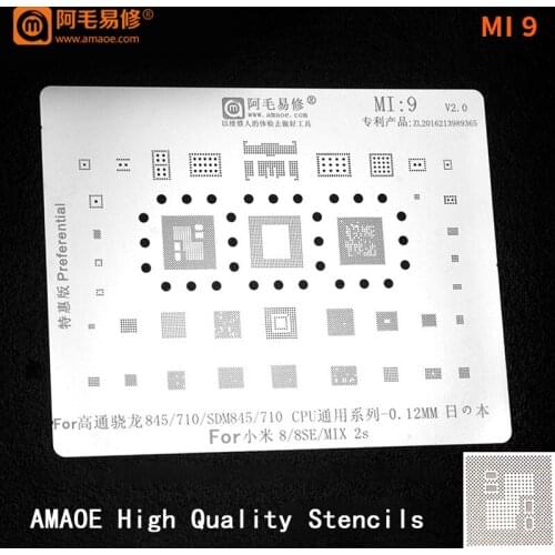 SDM845/SDM710 CPU RAM For xiaomi 8/8se/mix 2s emmc PMIC Power ADUIO IC Chip BGA Reballing Stencil Solder BGA Heating Template