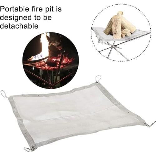 Mesh Fireplace Fire Pit Collapsing Portable Picnic Hiking Backyard Bonfire Stainless Steel Outdoor Camping Wood Burning Travel