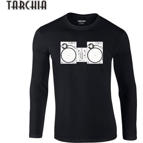 TARCHIA 2021 New T-Shirts Brand Clothing Tshirt Men Trend Fashion Turntables Slim Fit Long Sleeve T Shirt Mens Cotton Fashion