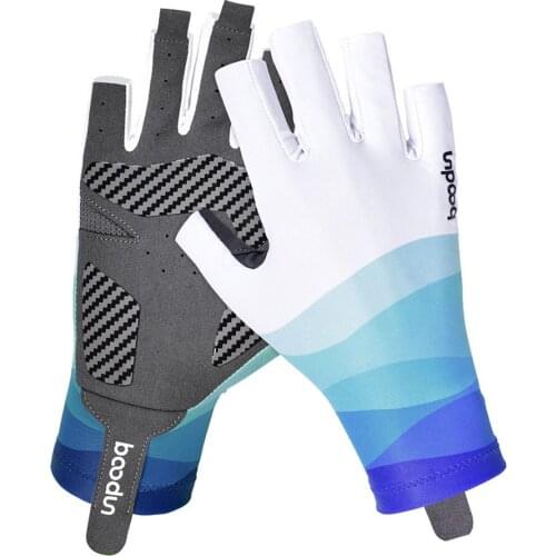 Outdoor 5 Fingers Cut Fishing Gloves Fishing Accessories Carp Fishing Accessories ice silk fabric Non-slip Silicone Glove