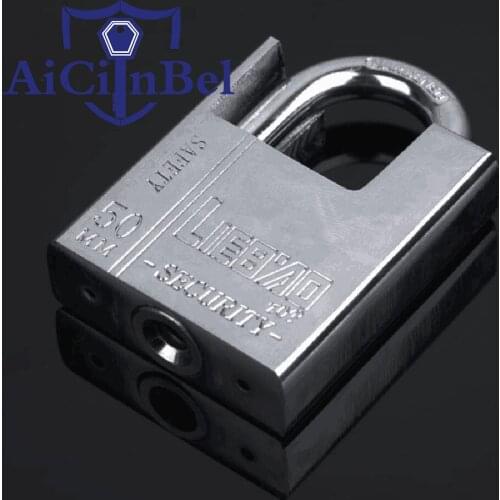 Keyed Padlock Waterproof Antirust, Multifunctional Padlock,Anti-Theft Lock Pry Door Lock Unlocked Head Window Lock