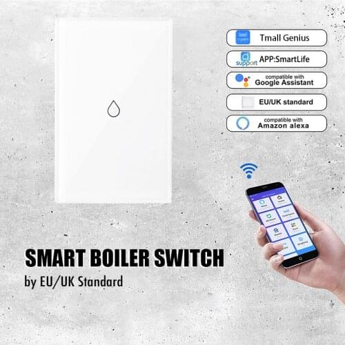 Wifi Smart Water Heater Switch Boiler Switch Alexa Google Home Voice US standard Touch Panel Timer Outdoor 4G App control
