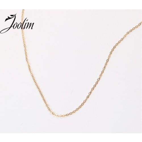 Joolim Jewelry PVD Gold Finish Symple Thin Naked Necklace Stylish Stainless Steel Necklace