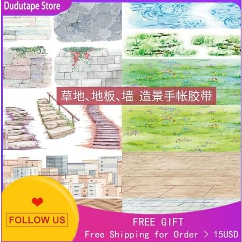 Journals Washi Tape Stickers Bluestone Wall Pavement Grass Floor Urban Landscape Special Oil