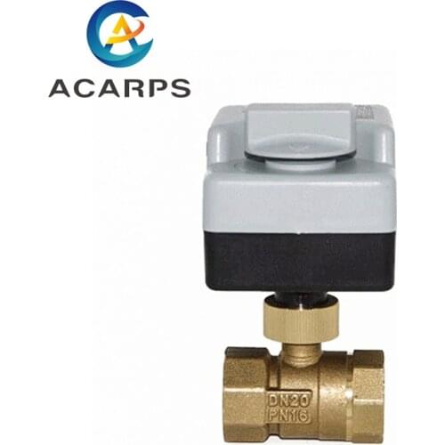 3/4" Brass Motorized Ball Valve 3-Wire 2-Point Control Electric AC220V Ball Valve with Manual switch