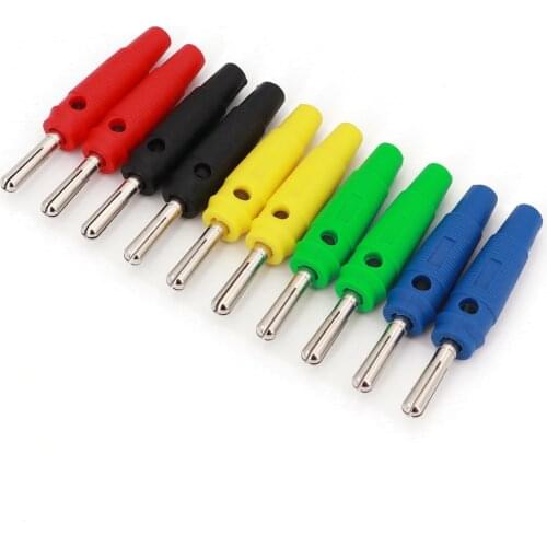 10Pcs Brass Cross High Current 4mm Male Stackable Solder Type Banana Plug Connector