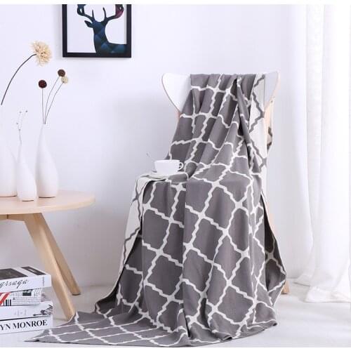 100% Cotton Knitted Throw Blanket for Adult Blanket Spring Autumn Sofa Air On Bed Blanket christmas Cobertor 130*180cm