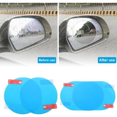 2Pcs Waterproof Car Window Clear Rearview Mirror Protective Film Sticker Anti Fog Rainproof Protective Auto Accessories