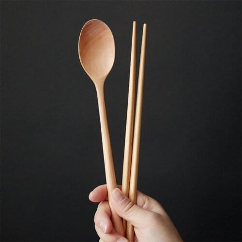 4PCS Lot Kitchen Wooden Spoon Chopsticks Bamboo Cooking Utensil Tool Catering dinner plates cutlery set aparelho de jantar