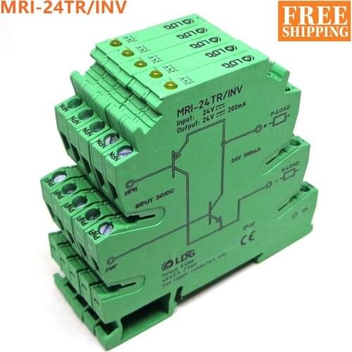 5PCS MRI-24TR/INV NPN PNP Inversion Opticalcoupler Interface Relay Module LED