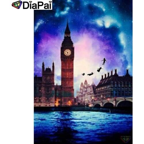 DIAPAI 5D DIY Diamond Painting 100% Full Square/Round Drill "Tower night view" Diamond Embroidery Cross Stitch 3D Decor A21714