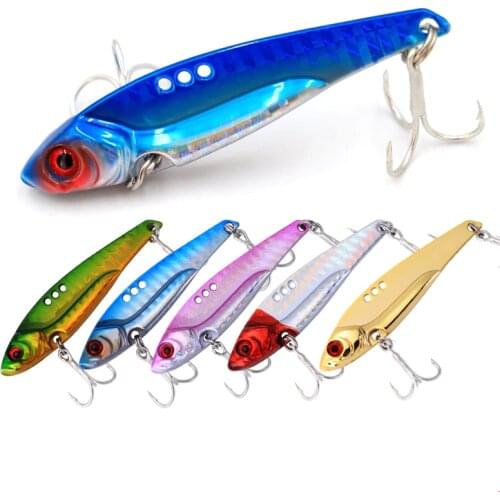 1 Pcs Metal VIB 7g-15g/5CM-6.8CM Fishing Lure Vibration Spoon Spinner Lure CrankBait Bass Artificial Hard Bait Cicada VIB Tackle