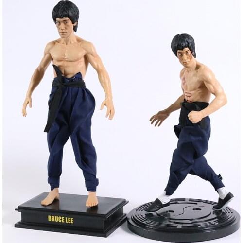 Bruce Lee Figure The Return of the Grand Master Dragon Tiger Fighting Real Clothes