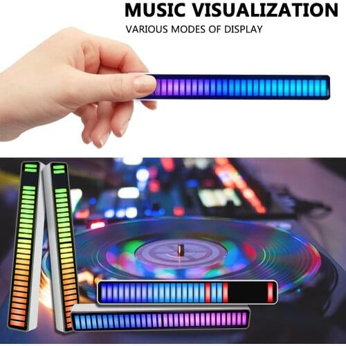 USB Colorful Music Ambient Light Bar LED RGB Strip Light Phone APP Control Voice Music Pickup Sound Bluetooth Control