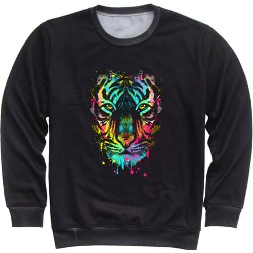 Joyonly 4-13 Years Kids Sweatshirt Boys Girls 3d Cat Paint Colorful Tiger Microphone Blade Print Hoodies Children Fashion Tops