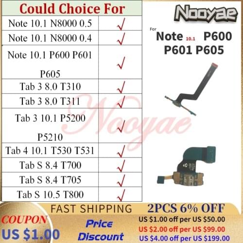 For Samsung Galaxy Tab Note 3 4 S N8000 P600 T310 T311 P5200 T530 T700 T705 T800 USB Dock Charging Port Charger Flex Cable Board