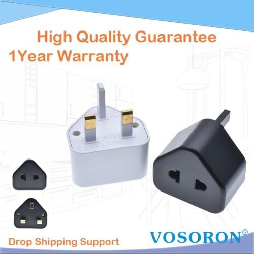 EU US 2 Pin To UK 3 Pin Plug AC Universal Adapter Travel Converter British G Type Standard Input Plug 5A Fuse