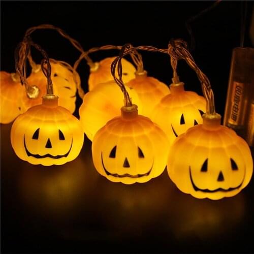 Halloween String Lights LED Pumpkin Bat ghost Lights Garland for Halloween Holiday Home and Outdoor Decor 1.5m Flickering Lights
