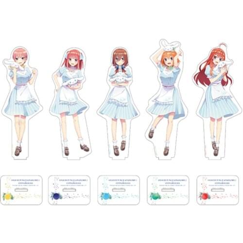 Anime The Quintessential Quintuplets Nakano Yotsuba Nakano Itsuki Cute Dog Puppy Cartoon Acrylic Stand Figure Model Table Toy
