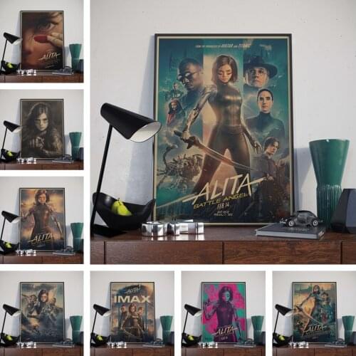Alita Battle Angel movie Retro Painting Alita Anime Core Picture Bedroom Sofa Room Wall Art Home Decor Quality Canvas Posters