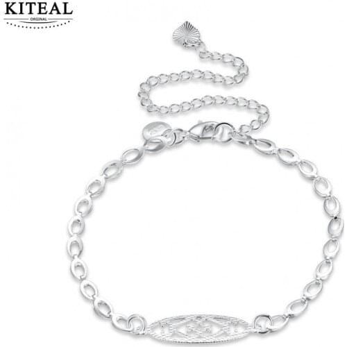 KITEAL Lotus silver color women anklets hollow charms Constellation anklet foot chain geometry bracelet leg joias
