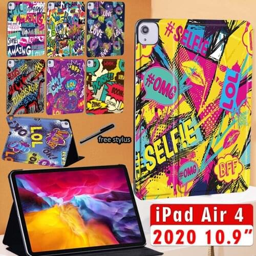 For ipad air 4 10.9 Leather Stand Folio tablet Cover 2020 New Apple IPad Air 4 Adjustable Protective shell