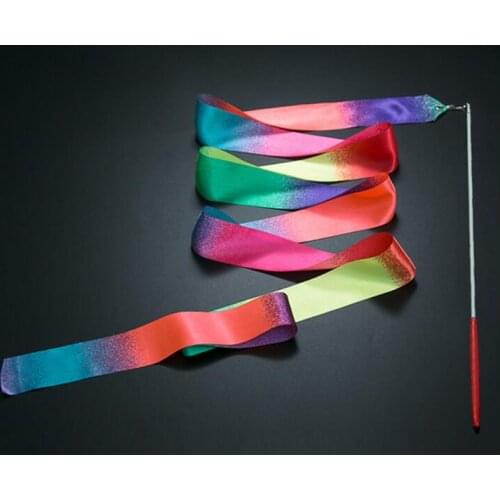 Stage dance Streamer Rainbow streamer 0.5*6Meter 2piece Lapel Ribbon Dance Chinese folk