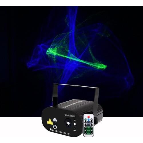 Sharelife Mini Green Blue Hypnotic Aurora DJ Laser Light Mix Blue LED Remote Control Home Gig Party Show Stage Lighting SL200GB