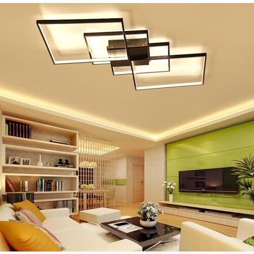 Postmodern minimalist creative aluminum black & white square ceiling lamp Diamond Acrylic Nordic Style Ceiling Lights