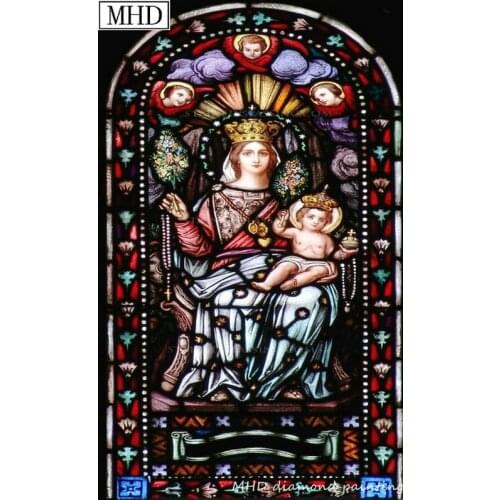 Rhinestone Mosaic 5d Diy Diamond Painting Virgin Mary Jesus Full & Round / Square Drill Diamond Embroidered Wall Sticker MAS42