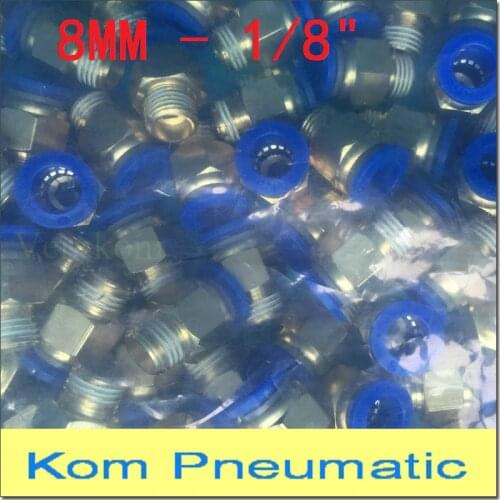50x Free Shipping PC 8MM - 1/8 Male Straight Pneumatic Quick Fitting 8MM Pipe 1/8" Thread PC8-01 PC08-01