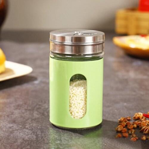 Stainless Steel Seasoning Jars Glass Spreading Bottle Barbecue Seasoning Pot Pepper Bottle Toothpick Holder Salt Shaker HY99