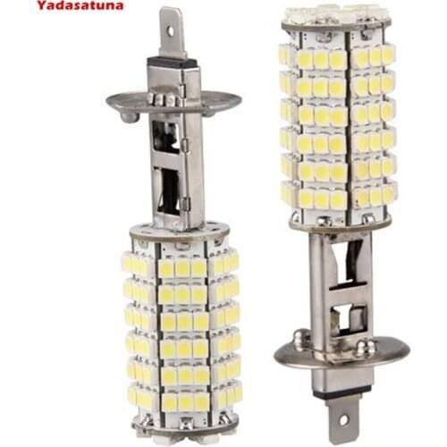 Par Lampada Automotiva H1 120 Leds 6000k Sup Branco Efeito Nevoeiro Feixe De Estrada