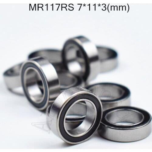 MR117RS 7*11*3(mm) 10pieces bearing ABEC-5 Rubber Sealed Miniature Mini Bearing MR117 MR117RS chrome steel deep groove bearing