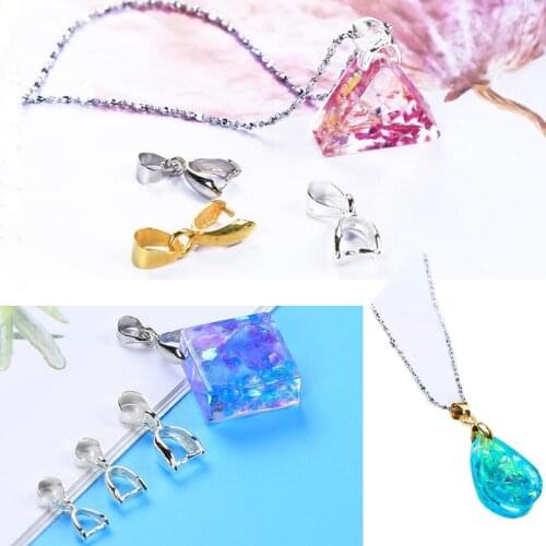 GLADZGT 10pcs/lot 4*13/5*14/6*15mm Pendants Clasps Clips Bails Connectors Copper Charm Bail Beads Jewelry Findings