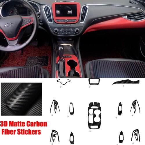 Full Set Interior Carbon Fiber Center Console Durable Wrap Protector Vinyl Decoration Sticker For Chevrolet Malibu XL 2016-2019