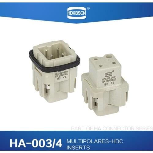 HDXBSCN Heavy-duty connector rectangular HDC-HA-003 3 core 10A industrial waterproof aviation plug