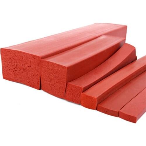 Custom Silicon Foam Strip Heat Insulation 8x4mm 10x2mm 30x2mm 14x14mm 20/25/30/35/40/50mm x 3/5/10/15/20/30mm 42x21mm Red
