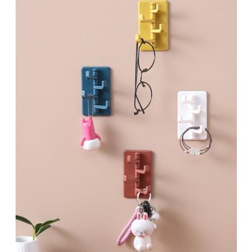 Creative Organ Self-Adhesive Hook Storage Rack Wall Hanging Shelf Waterproof Mount Kitchen Storage Bathroom Gadgets Pure Color
