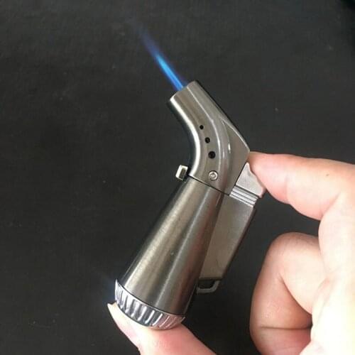 Windproof Portable Spray Gun Turbo Circulating Charge Gas Metal Lighter Cigar Accessories Outdoor Camping Igniter Men’s Gift