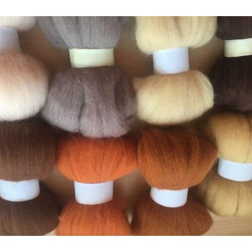 Wfpfbec wool roving 66S wool felt wool 10g/16pcs/lot 160g+gift free shipping