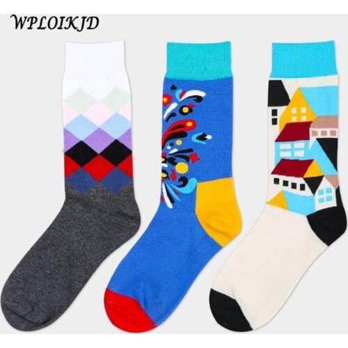 [WPLOIKJD]Gewatteerde Jacquard lijn hit kleur business Leisure mannen sokken Mode katoenen sokken gentlemen kleurrijke