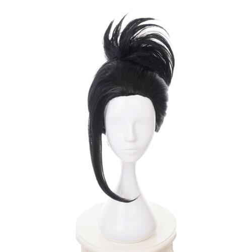 My Hero Academia YAOYOROZU MOMO Women Black Wig With Chignon Cosplay Costume Boku no Hero Academia Heat Resistant Hair Wigs